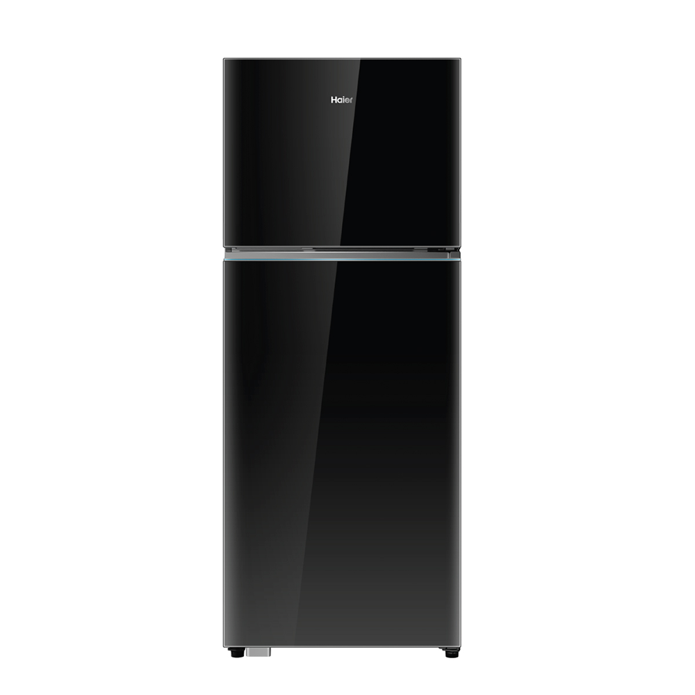 Haier 475L I 2 Star I Black Glass I Double Door Refrigerator